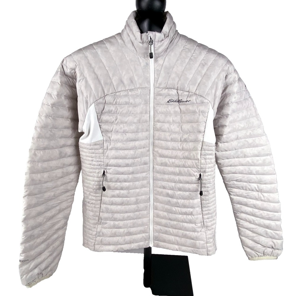 Eddie Bauer Down Jacket Women's  S Gray Puffer Coat Washable Packable Goose Down